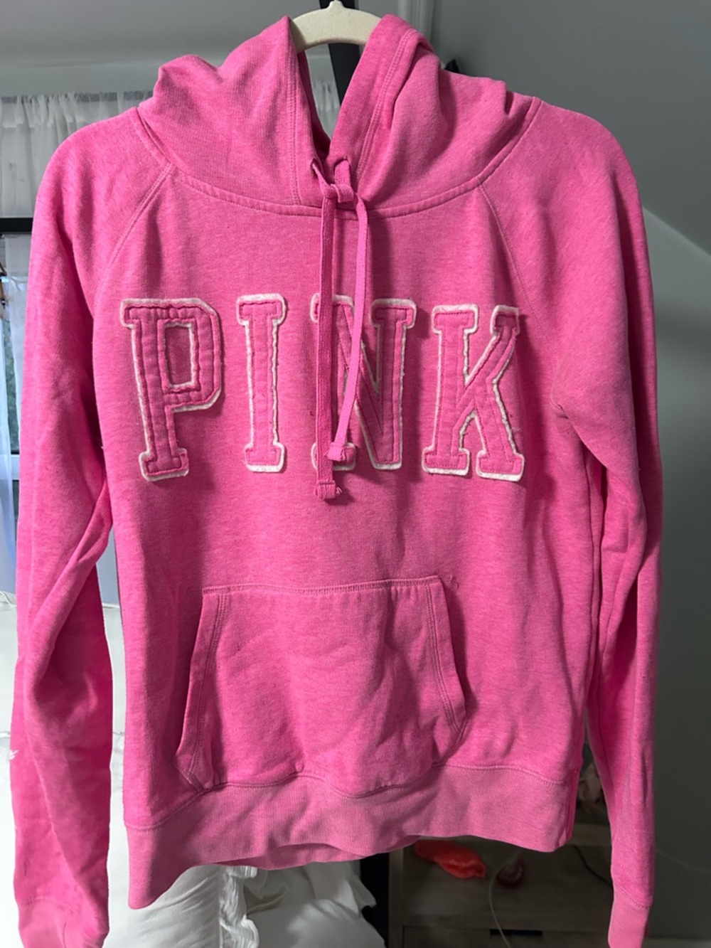 Victoria's Secret Pink Hooded Fleece Sweatshirt - Bright Pink